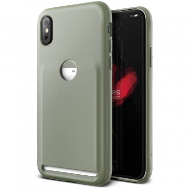Verus Damda Fit Case - висок клас хибриден удароустойчив кейс с място за кр. карти за iPhone XS, iPhone X (евкалипт)