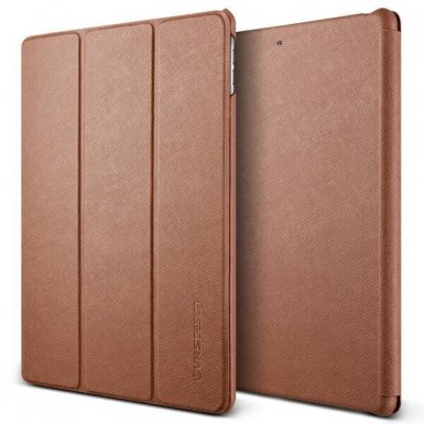 Verus Saffiano K1 - кожен калъф и поставка за iPad, Air 3 (2019), iPad Pro 10.5 (кафяв)