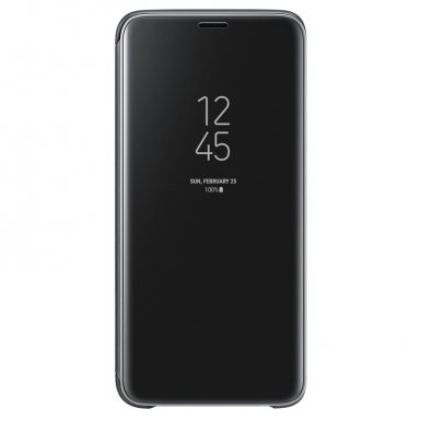 Samsung Clear View Stand Cover EF-ZG960CBEGWW - оригинален кейс с поставка, през който виждате информация от дисплея за Samsung Galaxy S9 (черен)