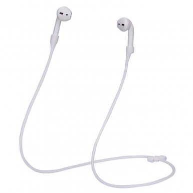 4smarts Necklace - регулируема силиконова каишка за врата за безжични слушалки Apple AirPods (бял)