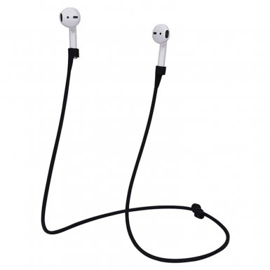 4smarts Necklace - регулируема силиконова каишка за врата за безжични слушалки Apple AirPods (черен)