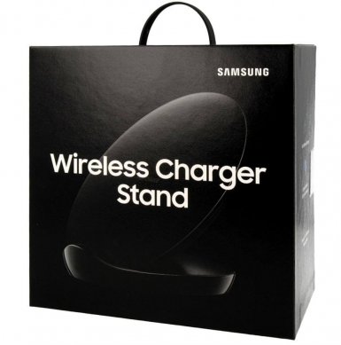 Samsung Wireless Fast Charging Stand EP-N5100TB - поставка (пад) с Fast Charge за безжично захранване за Samsung Galaxy S10, S9 и QI съвместими устройства (черен) 