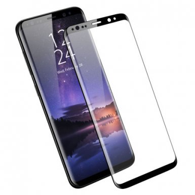 4smarts Second Glass Curved - калено стъклено защитно покритие с извити ръбове за целия дисплея на Samsung Galaxy S9 Plus (черен)