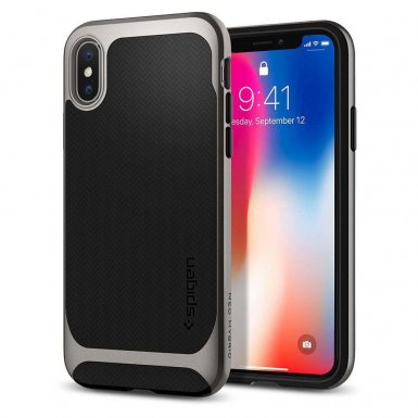 Spigen Neo Hybrid Case - хибриден кейс с висока степен на защита за iPhone XS, iPhone X (черен-мат) 