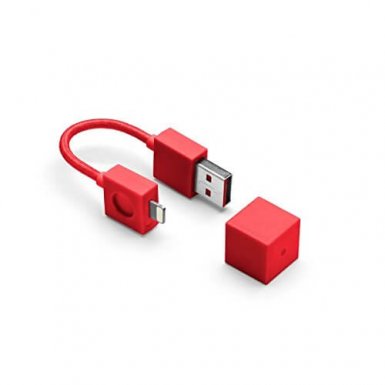 Urbanears The Tenacious Key Chain MFI Lightning Cable - сертифициран Lightning кабел, тип ключодържател за всички устройства с Lightning порт (червен)