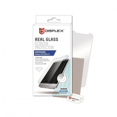 Displex Real Glass 10H Protector 2D - калено стъклено защитно покритие за дисплея на Samsung Galaxy A3 (2017) (прозрачен)