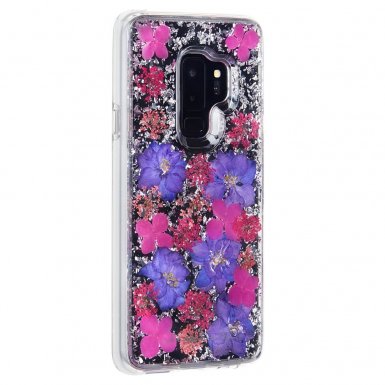 CaseMate Karat Petals Case - дизайнерски кейс с истински цветя и с висока защита за Samsung Galaxy S9 Plus (лилав)