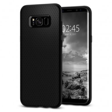 Spigen Liquid Air Case - тънък качествен термополиуретанов кейс за Samsung Galaxy S8 (черен-мат) 