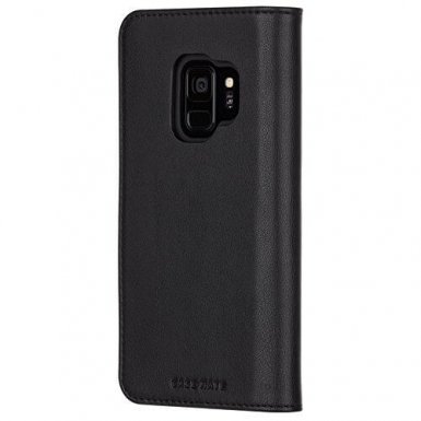 CaseMate Wallet Folio - кожен калъф (естествена кожа), тип портфейл за Samsung Galaxy S9 (черен)