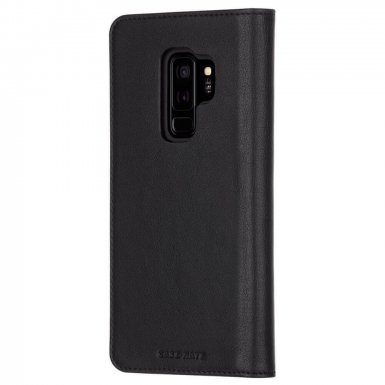 CaseMate Wallet Folio - кожен калъф (естествена кожа), тип портфейл за Samsung Galaxy S9 Plus (черен)