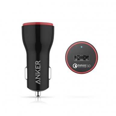 Anker PowerDrive+ Quick Charge 3.0 с PowerIQ - зарядно за кола (3.0 Ампера) с технология за бързо зареждане (черен)