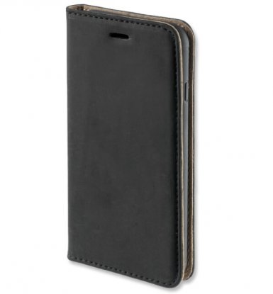 4smarts Flip Case Trendline Genuine Leather - калъф от естествена кожа с поставка и отделение за кр. карта за iPhone XS, iPhone X (черен)