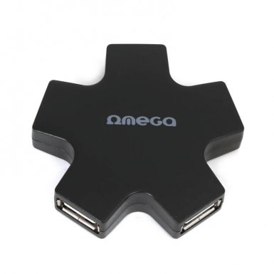 Omega Star 4-Port USB Hub - 4-портов USB 2.0 хъб за компютри и лаптопи (черен)