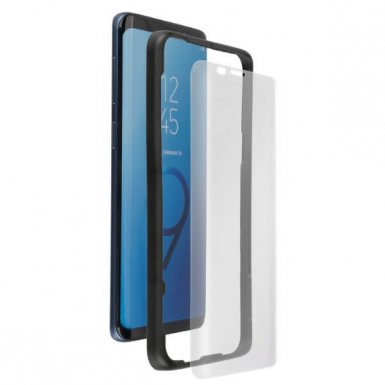 4smarts Second Glass Curved Easy-Assist - калено стъклено покритие с рамка за поставяне за Samsung Galaxy S9 (прозрачен)