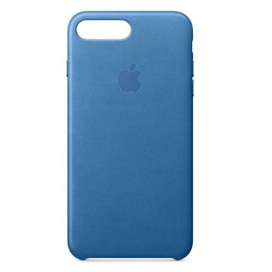 Apple iPhone Leather Case - оригинален кожен кейс (естествена кожа) за iPhone 8 Plus, iPhone 7 Plus (морско синьо)