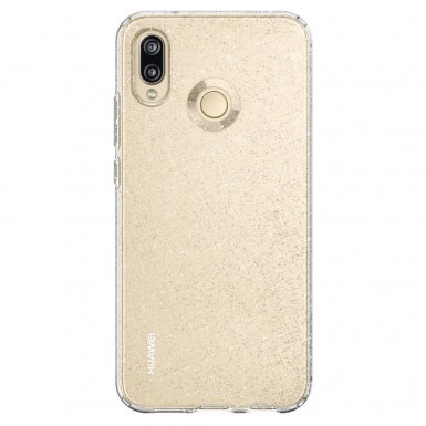 Spigen Liquid Crystal Glitter Case - тънък качествен термополиуретанов кейс за Huawei P20 Lite (прозрачен) 