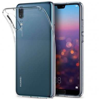 Spigen Liquid Crystal Case - тънък качествен термополиуретанов кейс за Huawei P20 (прозрачен) 