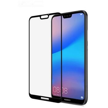 Displex Real Glass 10H Protector 3D Full Cover - калено стъклено защитно покритие за дисплея на Huawei P20 Lite (черен-прозрачен)
