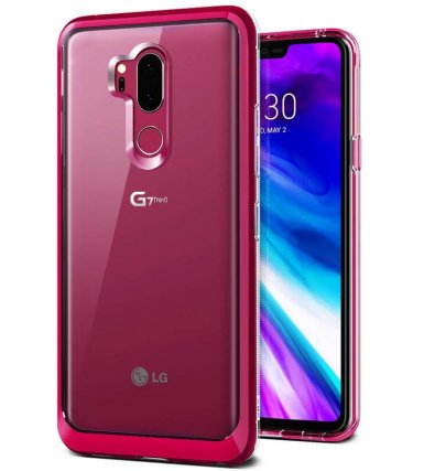 Verus Crystal Bumper Case - хибриден удароустойчив кейс за LG G7 (розов-прозрачен)