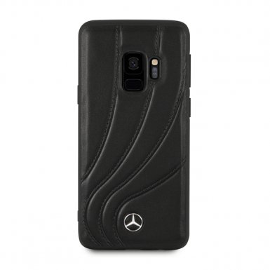 Mercedes-Benz New Organic II Hard Case - кожен кейс (естествена кожа) за Samsung Galaxy S9 (черен)