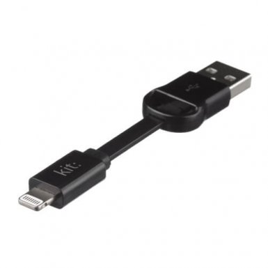 Kit Keyring Lightning Cable - сертифициран Lightning кабел, тип ключодържател за всички устройства с Lightning порт (черен)
