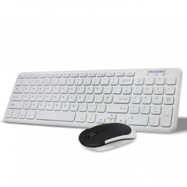 Tecknet Office Slim X600 2.4G  - комплект устойчива на течности клавиатура и безжична мишка за офиса (бял)
