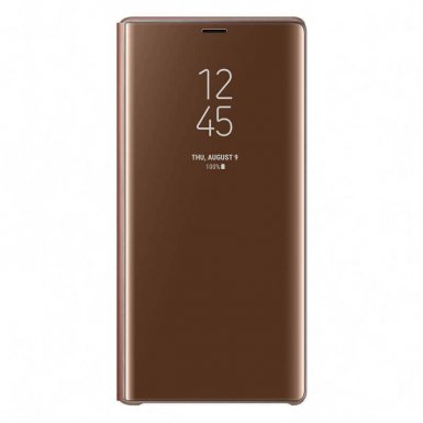 Samsung Clear View Stand Cover EF-ZN960CA - оригинален кейс с поставка, през който виждате информация от дисплея за Samsung Galaxy Note 9 (кафяв)
