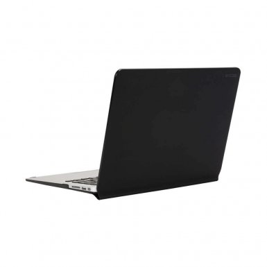 InCase Snap Jacket - качествен предпазен кейс с кожено покритие за MacBook Air 13 (черен)