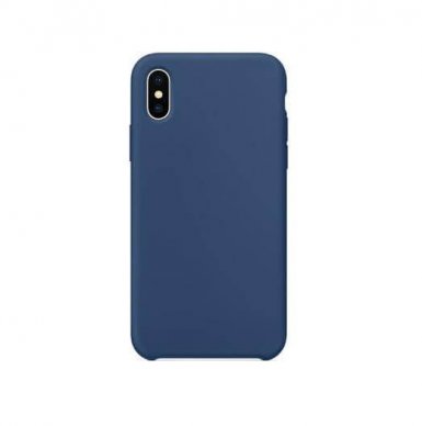 SDesign Silicone Original Case - качествен силиконов кейс за iPhone XS, iPhone X (тъмносин)