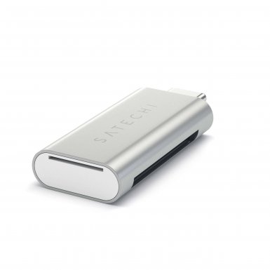 Satechi USB-C МicroSD/SD Card Reader - четец за microSD и SD карти памет за мобилни устройства (сребрист)