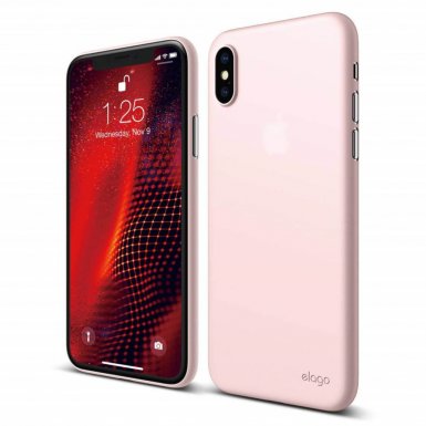 Elago Inner Core Case - тънък полипропиленов кейс (0.3 mm) за iPhone XS (розов)