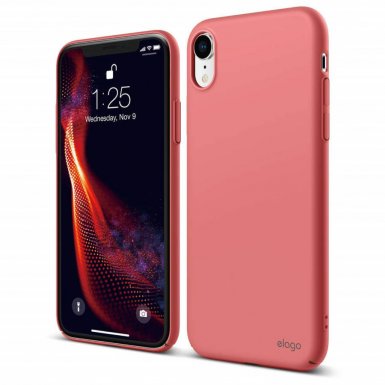 Elago Slim Fit Case - качествен поликарбонатов кейс за iPhone XR (светлочервен)