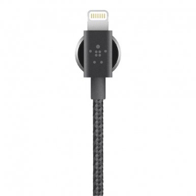 Belkin Charge Cable Valet Lightning - здрав и устойчив кабел с въжена оплетка за всички устройства с Lightning порт (черен)