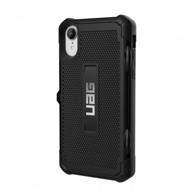 Urban Armor Gear Trooper Case - удароустойчив хибриден кейс с отделение за карти за iPhone XR (черен)
