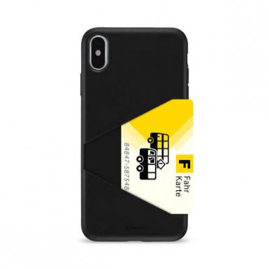 Artwizz TPU Card Case - силиконов (TPU) калъф с отделение за карта за iPhone XS Max (черен)
