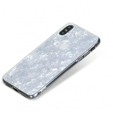 Bling My Thing Milky Way TPU Pure Brilliance Swarovski - силиконов (TPU) калъф с кристали Сваровски за iPhone XS, iPhone X (бял)