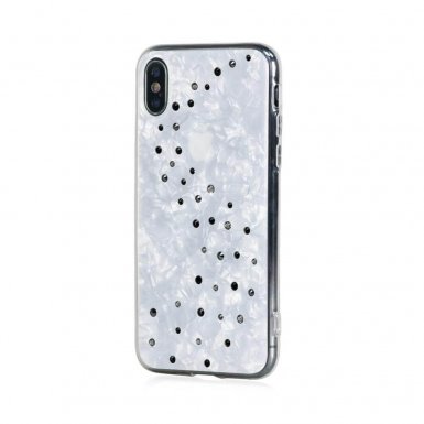 Bling My Thing Milky Way TPU Starry Night Swarovski - силиконов (TPU) калъф с кристали Сваровски за iPhone XS, iPhone X (бял)