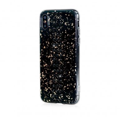 Bling My Thing Stripe TPU Jet Swarovski - силиконов (TPU) калъф с кристали Сваровски за iPhone XS, iPhone X (черен)