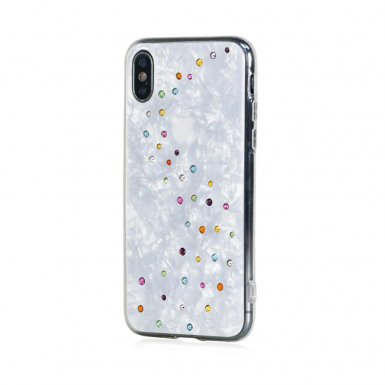 Bling My Thing Milky Way TPU Cotton Candy Swarovski - силиконов (TPU) калъф с кристали Сваровски за iPhone XS, iPhone X (бял)