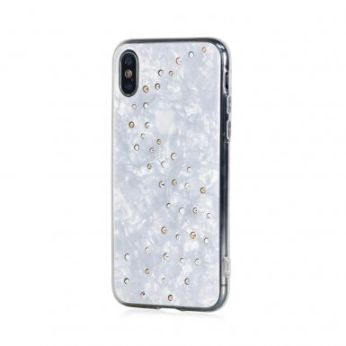 Bling My Thing Milky Way TPU Angel Tears Swarovski - силиконов (TPU) калъф с кристали Сваровски за iPhone XS, iPhone X (бял)