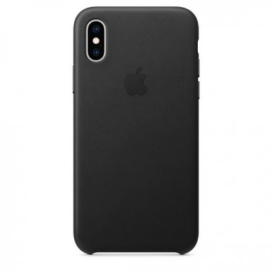 Apple iPhone Leather Case - оригинален кожен кейс (естествена кожа) за iPhone XS (черен)