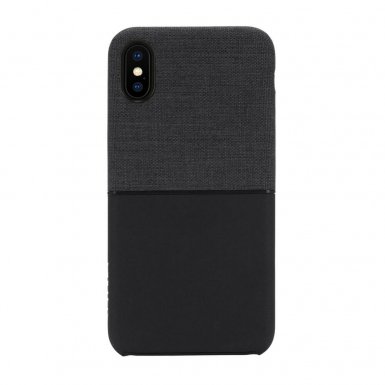 Incase Textured Snap Case - текстилен удароустойчив кейс за iPhone XS, iPhone X (черен)