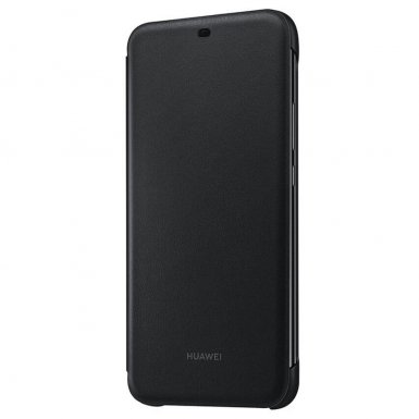 Huawei View Flip Cover - оригинален кожен калъф за Huawei Mate 20 Lite (черен)