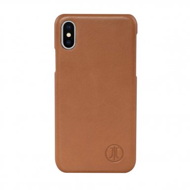 JT Berlin BackCase Kreuzberg - кожен кейс (естествена кожа) за iPhone XS Max (кафяв)