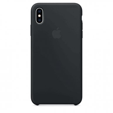 Apple Silicone Case - оригинален силиконов кейс за iPhone XS (черен)