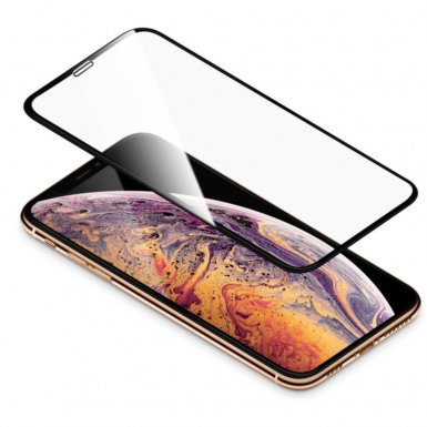 Torrii BodyGlass Full Frame Glass - калено стъклено защитно покритие 0.26мм. с извити ръбове за целия дисплей на iPhone XS Max (прозрачен-черен)