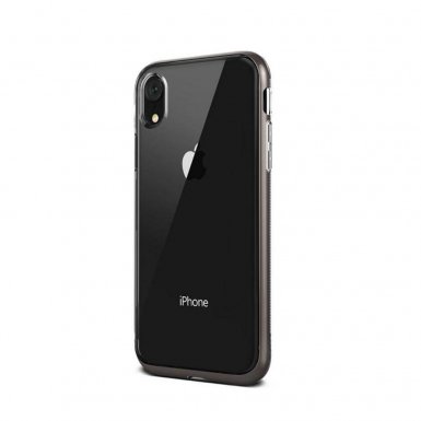 Verus Crystal Bumper Case - хибриден удароустойчив кейс за iPhone XR (черен-прозрачен)