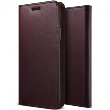 Verus Genuine Leather Diary Case - кожен калъф (естествена кожа), тип портфейл за iPhone XS Max (червен)