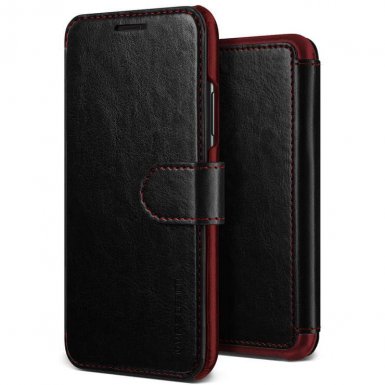 Verus Dandy Layered Case - кожен калъф, тип портфейл за iPhone XS Max (черен)