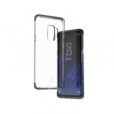 Baseus Armor Case - силиконов TPU калъф с най-висока степен на защита за Samung Galaxy S9 Plus (прозрачен-черен)